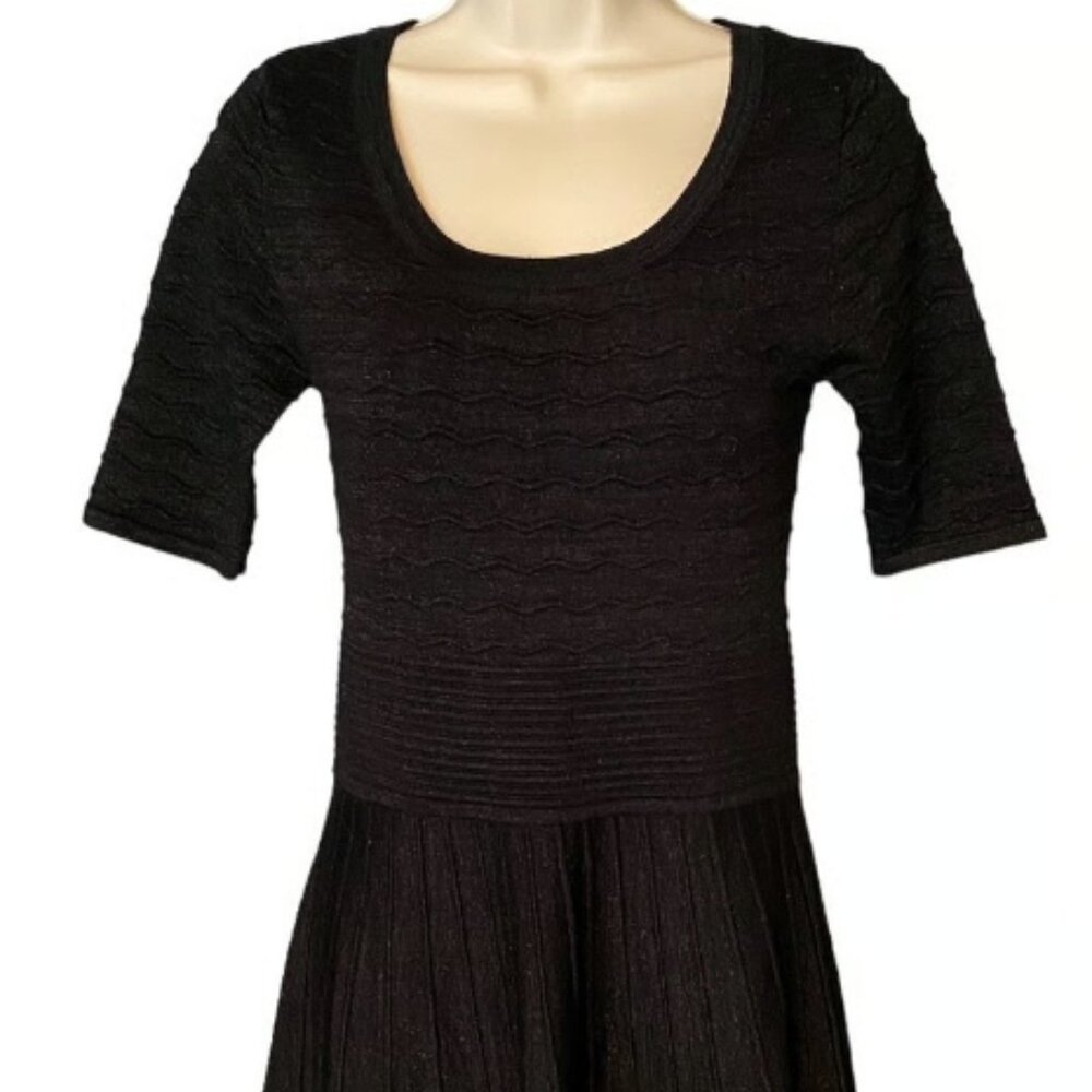 NWT ~ CANDIE'S Metallic Black Knit Swing Bodycon Dress ~ Women's Size SMALL